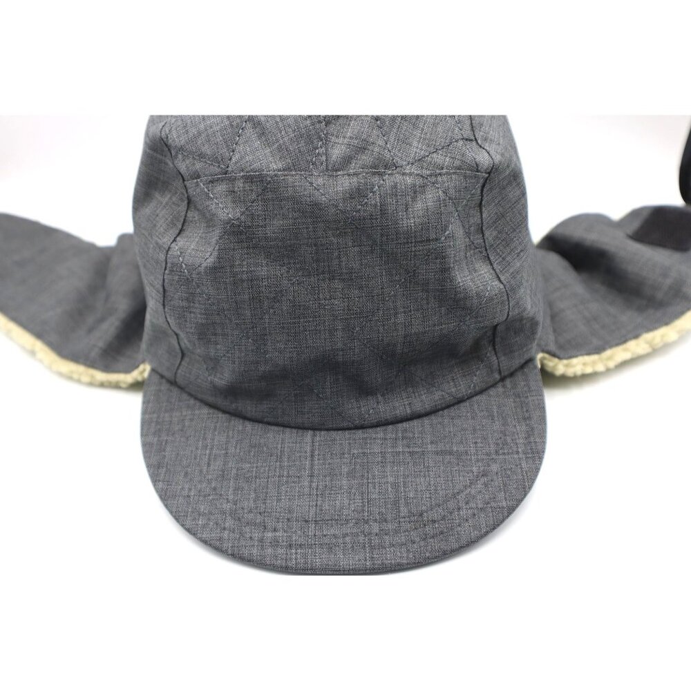 L.L.Bean Mens Insulated Trapper Winter Hat W/ Earflaps Gray & Sherpa Lining L/XL
